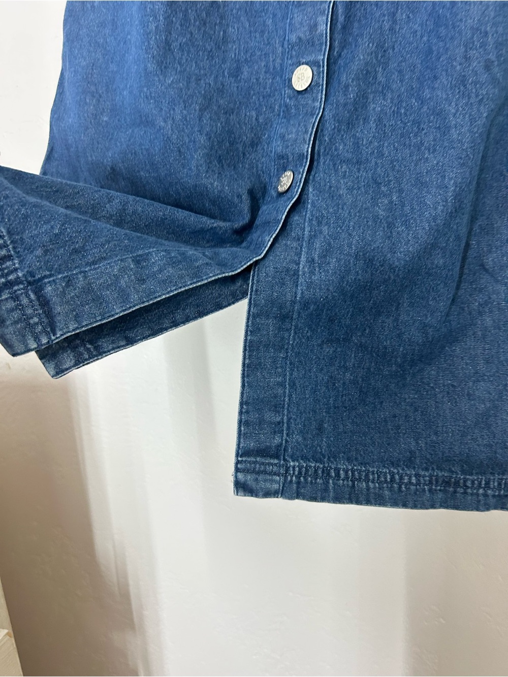 Susan Bristol Vintage 90s Button-Front Midi Denim Skirt Blue S - Picture 5 of 12